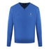 Aquascutum Check A Logo Blue V Neck Jumper